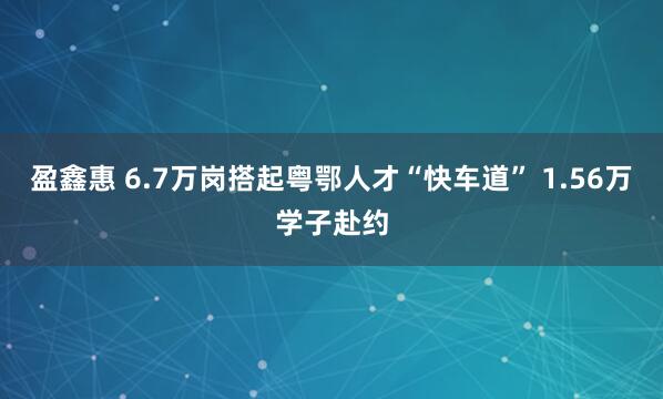 盈鑫惠 6.7万岗搭起粤鄂人才“快车道” 1.56万学子赴约
